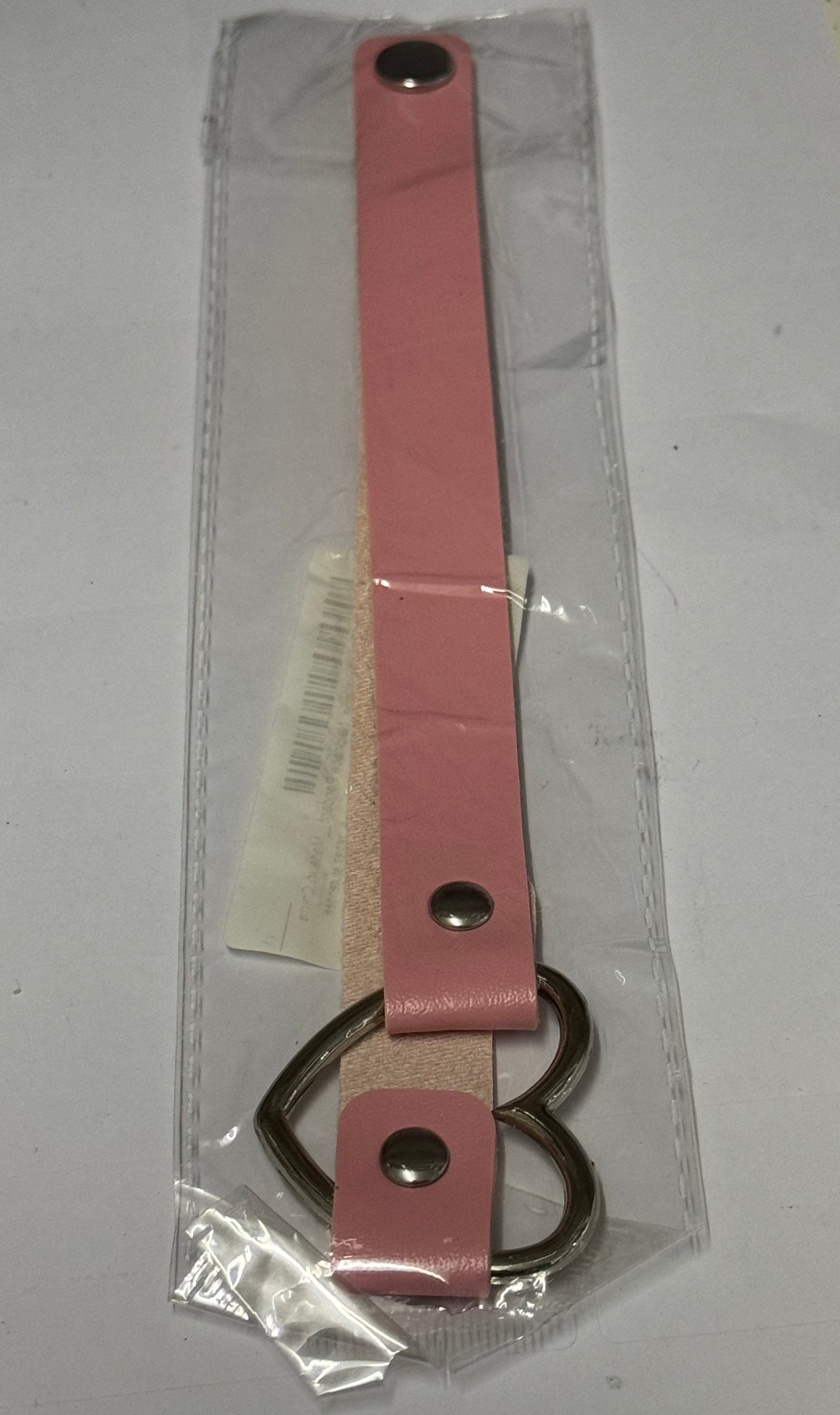 BDSM Leather Heart Collar Pink