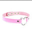 BDSM Leather Heart Collar Pink