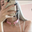 BDSM Leather Heart Collar Pink