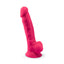 SilexD 7 inch Realistic Silicone Dual Density Dildo with Suction Cup and Balls Pink