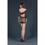 Moonlight Asymmetric Style Crochet Mini Dress Black One Size