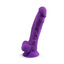 SilexD 7 inch Realistic Silicone Dual Density Dildo with Suction Cup and Balls Purple