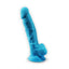 SilexD 7 inch Realistic Silicone Dual Density Dildo with Suction Cup and Balls Blue