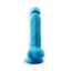 SilexD 7 inch Realistic Silicone Dual Density Dildo with Suction Cup and Balls Blue