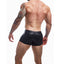 C4M Peekaboo Black Leatherette Mini Pants Large