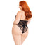 Leg Avenue Floral Lace Deep-V Teddy Plus Size
