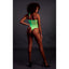Halter Tie Neck Bodysuit Neon Green One Size