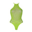Halter Tie Neck Bodysuit Neon Green Plus Size